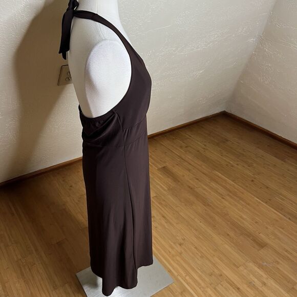 Vintage Perseption Halter Dress Womens Medium Brown Y2k USA Whimsical - Picture 5 of 8